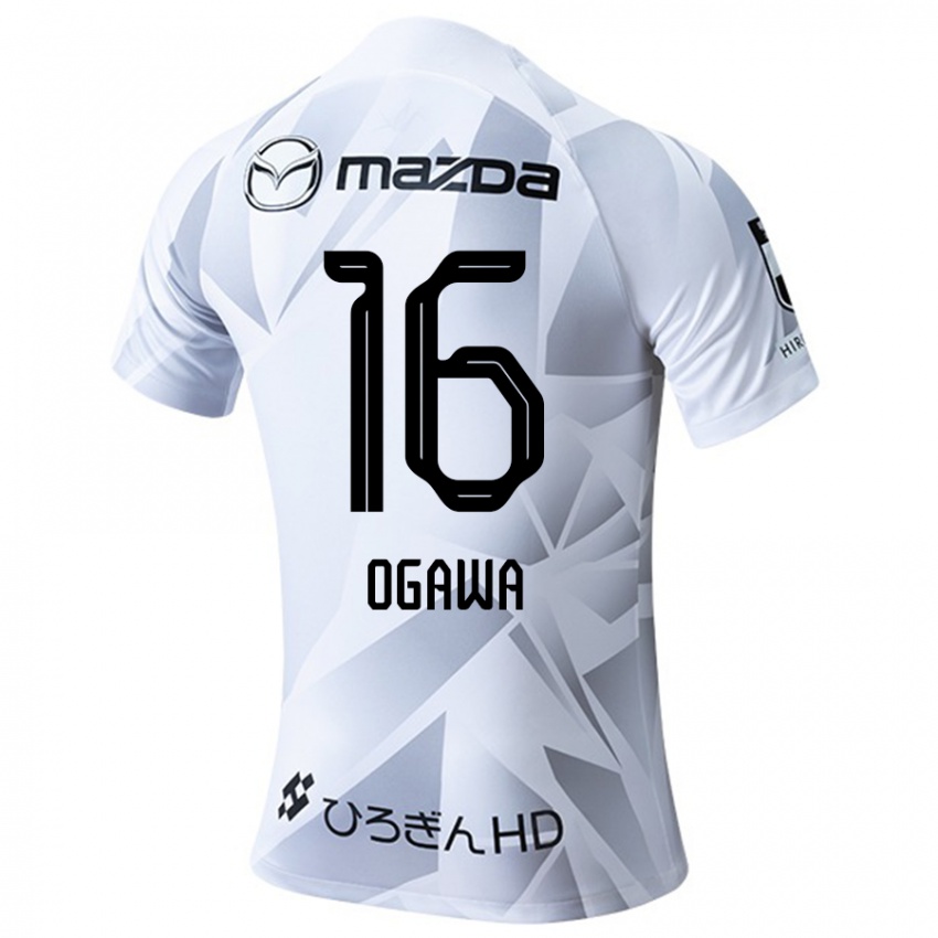 Kinder Hikaru Ogawa #16 Weiß Grau Schwarz Auswärtstrikot Trikot 2024/25 T-Shirt Belgien