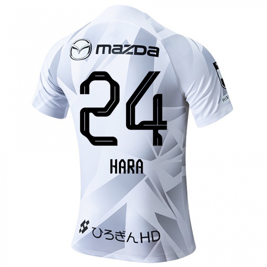 Kinderen Minato Hara #24 Wit Grijs Zwart Uitshirt Uittenue 2024/25 T-Shirt België