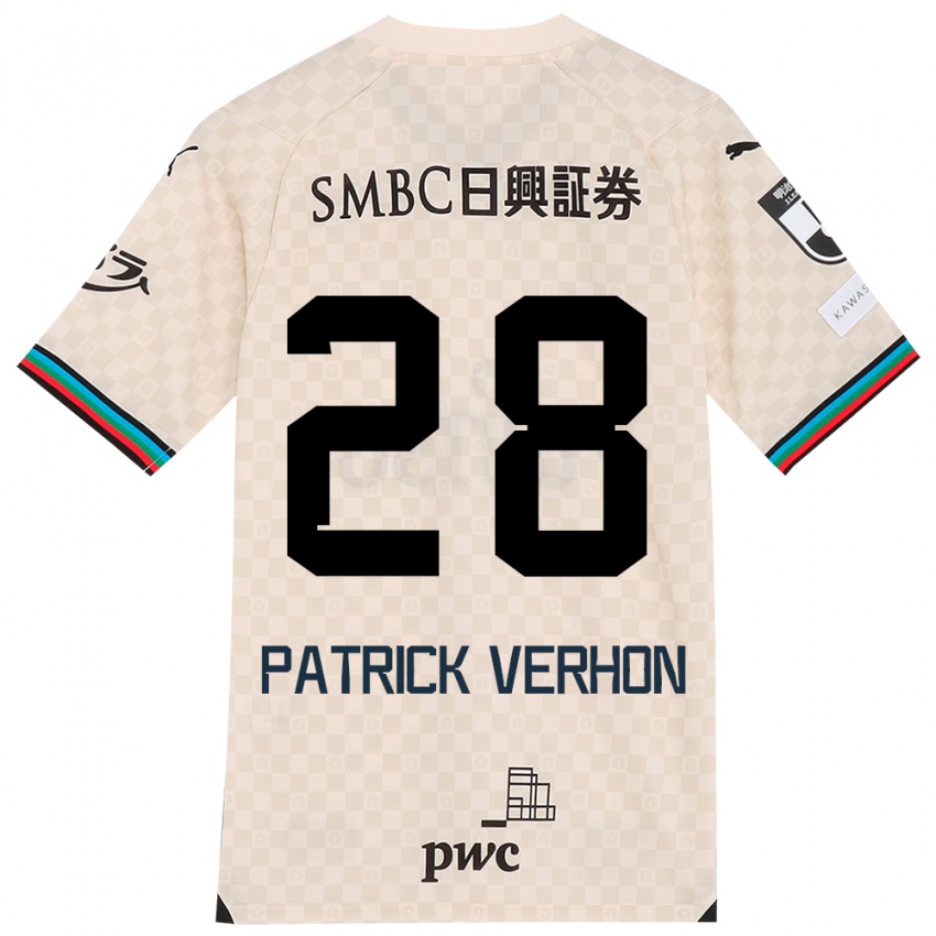 Kinderen Patrick Verhon #28 Wit Grijs Uitshirt Uittenue 2024/25 T-Shirt België