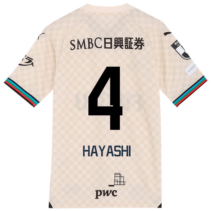 Kinderen Shunsuke Hayashi #4 Wit Grijs Uitshirt Uittenue 2024/25 T-Shirt België