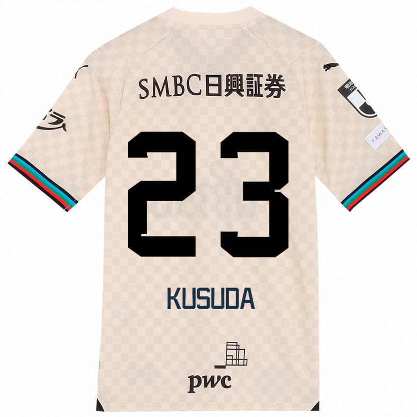 Kinderen Haruki Kusuda #23 Wit Grijs Uitshirt Uittenue 2024/25 T-Shirt België