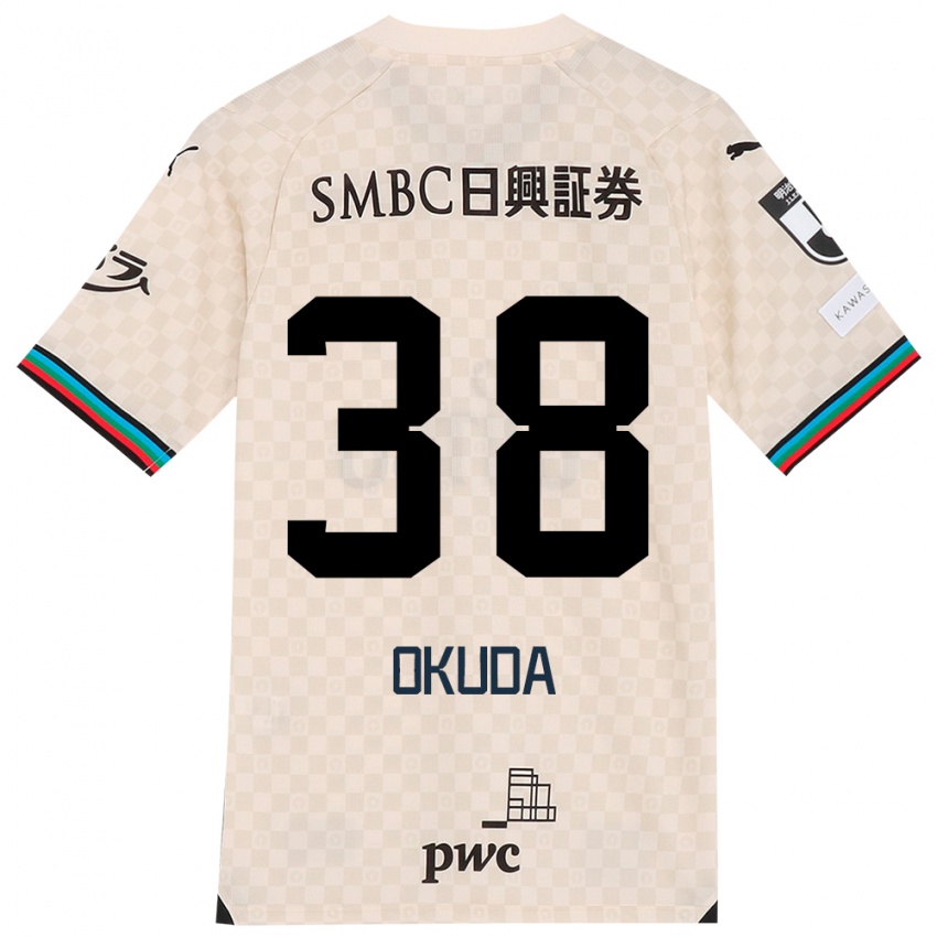 Kinderen Yuma Okuda #38 Wit Grijs Uitshirt Uittenue 2024/25 T-Shirt België