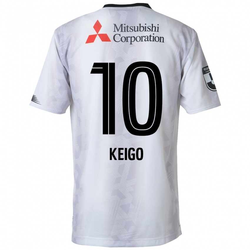 Kinder Keigo Higashi #10 Weiß Schwarz Auswärtstrikot Trikot 2024/25 T-Shirt Belgien