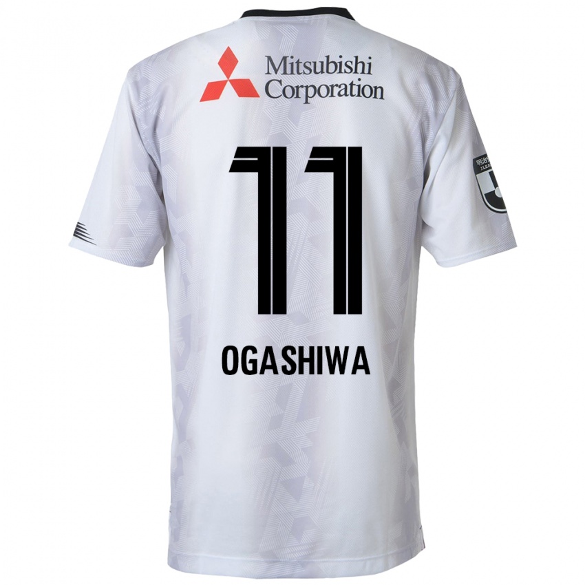 Kinder Tsuyoshi Ogashiwa #11 Weiß Schwarz Auswärtstrikot Trikot 2024/25 T-Shirt Belgien