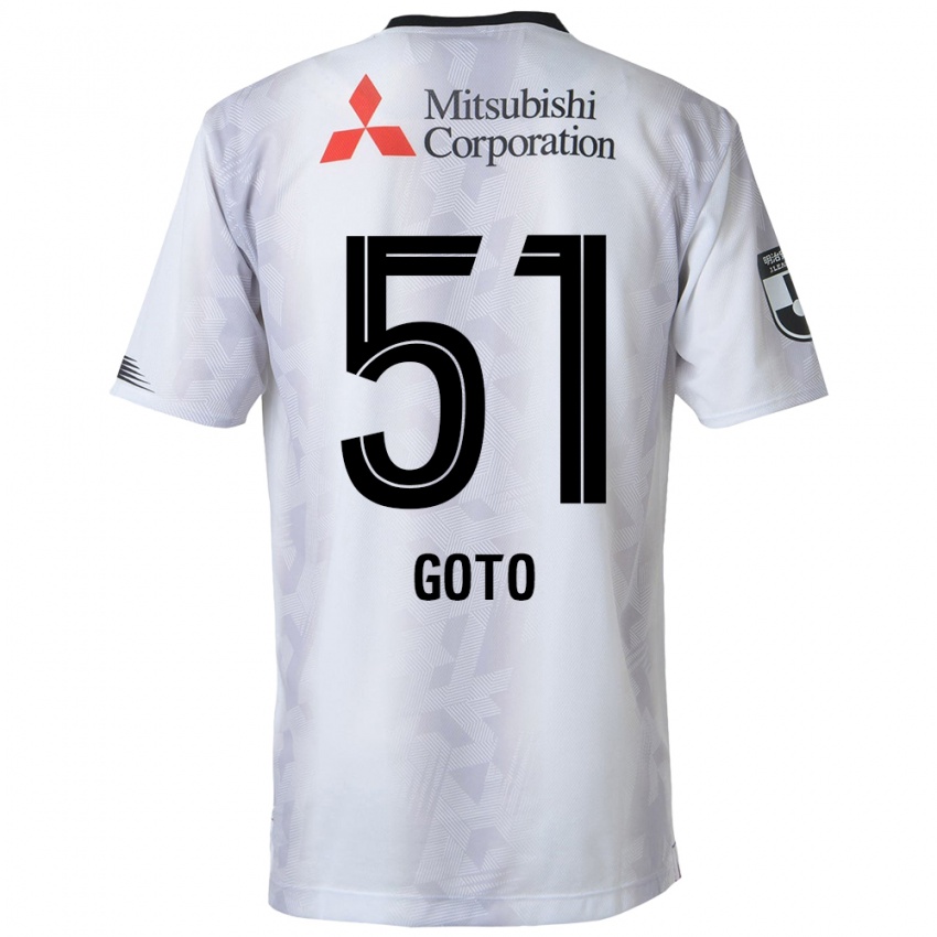 Kinder Wataru Goto #51 Weiß Schwarz Auswärtstrikot Trikot 2024/25 T-Shirt Belgien