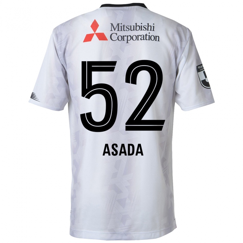 Kinder Rui Asada #52 Weiß Schwarz Auswärtstrikot Trikot 2024/25 T-Shirt Belgien