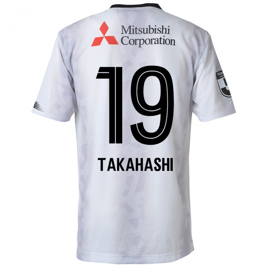 Kinder Yuya Takahashi #19 Weiß Schwarz Auswärtstrikot Trikot 2024/25 T-Shirt Belgien