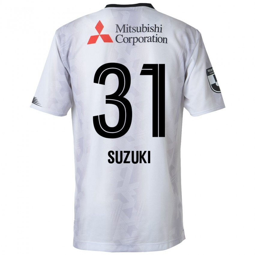 Kinder Kaede Suzuki #31 Weiß Schwarz Auswärtstrikot Trikot 2024/25 T-Shirt Belgien