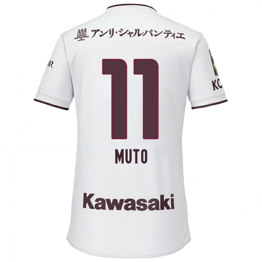 Kinderen Yoshinori Muto #11 Wit Rood Uitshirt Uittenue 2024/25 T-Shirt België