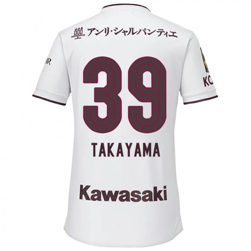 Kinderen Shioki Takayama #39 Wit Rood Uitshirt Uittenue 2024/25 T-Shirt België