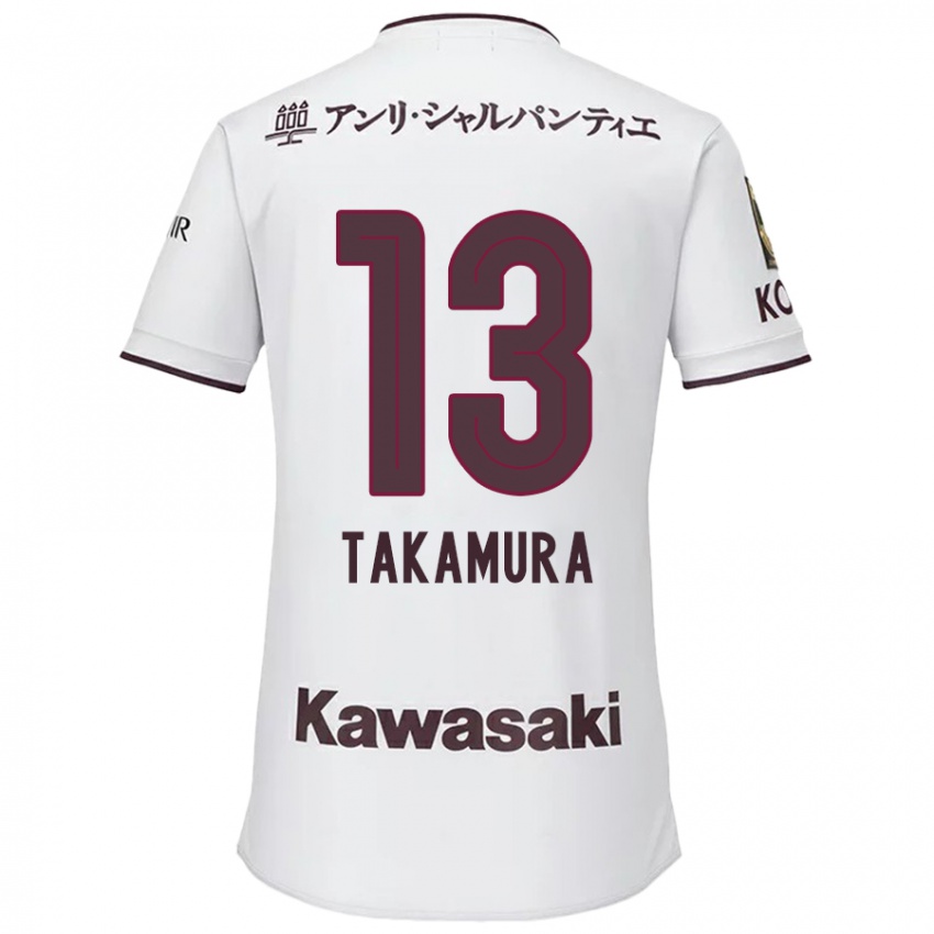 Kinderen Tokiya Takamura #13 Wit Rood Uitshirt Uittenue 2024/25 T-Shirt België