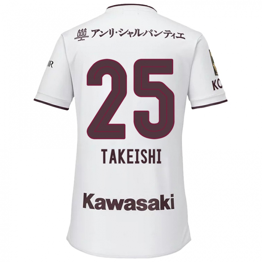 Kinderen Tsubasa Takeishi #25 Wit Rood Uitshirt Uittenue 2024/25 T-Shirt België