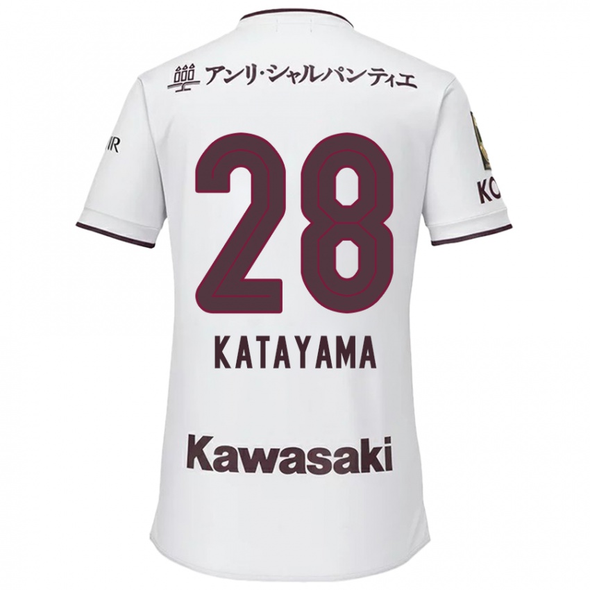 Kinderen Kota Katayama #28 Wit Rood Uitshirt Uittenue 2024/25 T-Shirt België