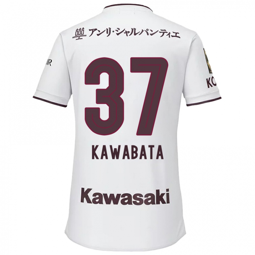 Kinderen Hyoei Kawabata #37 Wit Rood Uitshirt Uittenue 2024/25 T-Shirt België