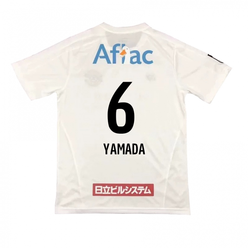 Enfant Maillot Yuto Yamada #6 Blanc Noir Tenues Extérieur 2024/25 T-Shirt Belgique