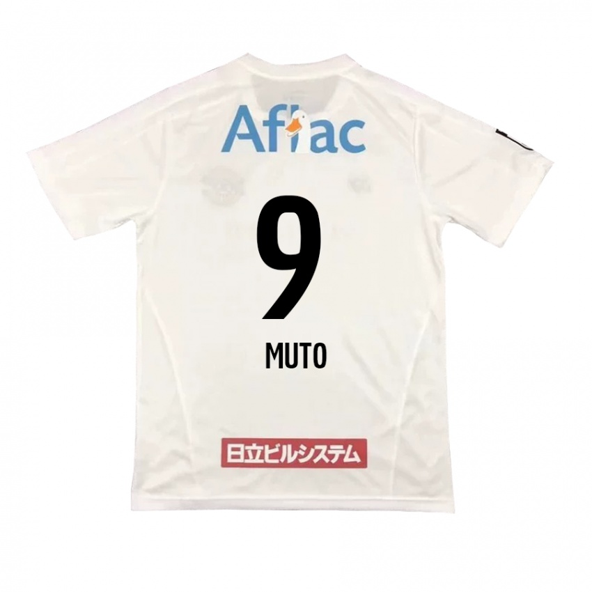 Enfant Maillot Yuki Muto #9 Blanc Noir Tenues Extérieur 2024/25 T-Shirt Belgique