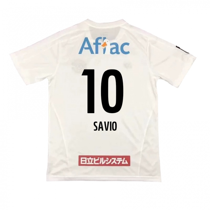 Enfant Maillot Matheus Savio #10 Blanc Noir Tenues Extérieur 2024/25 T-Shirt Belgique