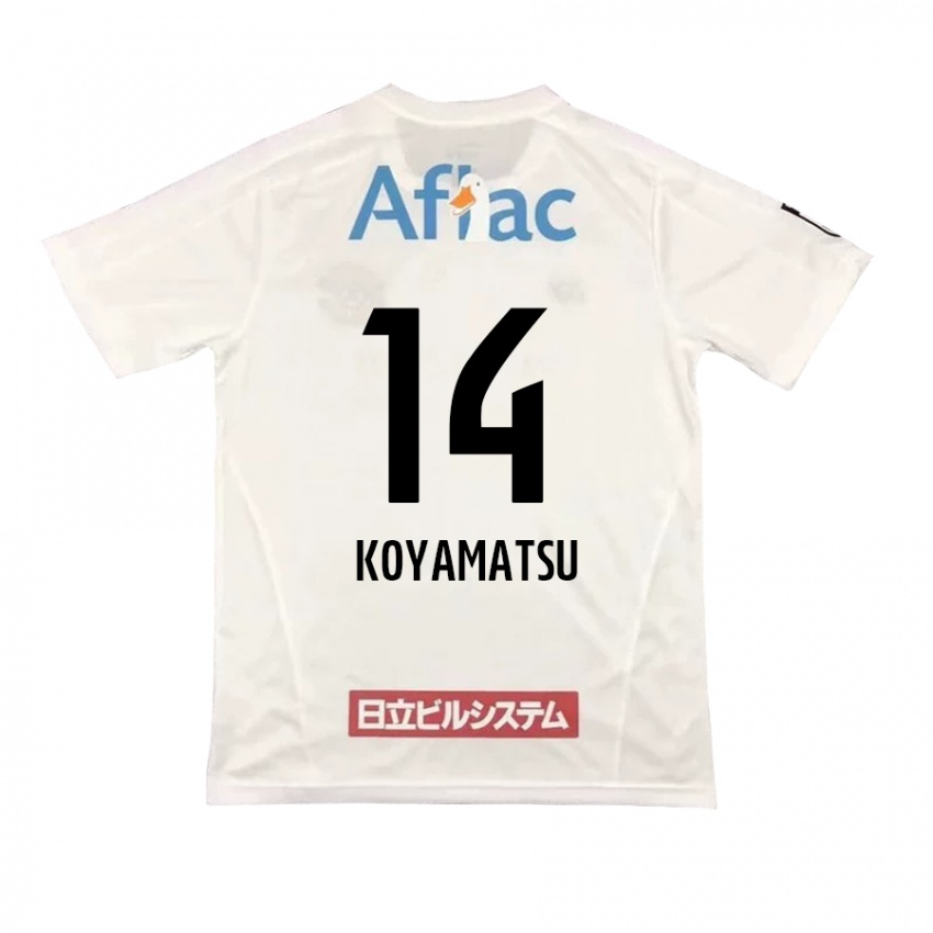 Enfant Maillot Tomoya Koyamatsu #14 Blanc Noir Tenues Extérieur 2024/25 T-Shirt Belgique