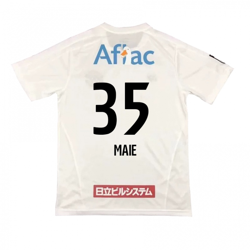 Enfant Maillot Hidetaka Maie #35 Blanc Noir Tenues Extérieur 2024/25 T-Shirt Belgique