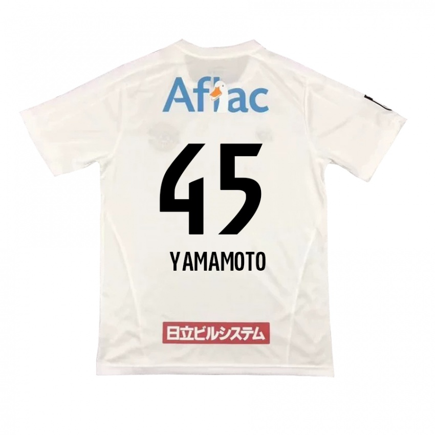 Enfant Maillot Ota Yamamoto #45 Blanc Noir Tenues Extérieur 2024/25 T-Shirt Belgique