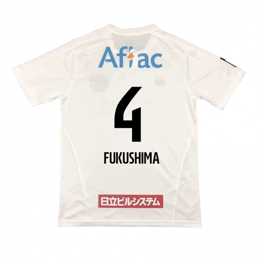 Enfant Maillot Taiga Fukushima #4 Blanc Noir Tenues Extérieur 2024/25 T-Shirt Belgique