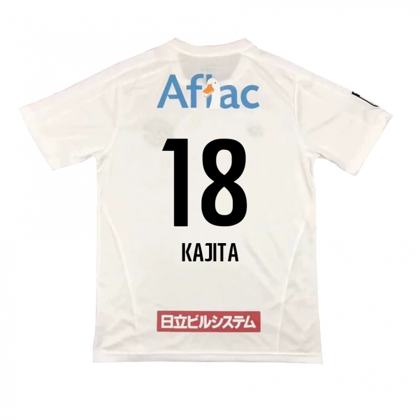 Enfant Maillot Kento Kajita #18 Blanc Noir Tenues Extérieur 2024/25 T-Shirt Belgique