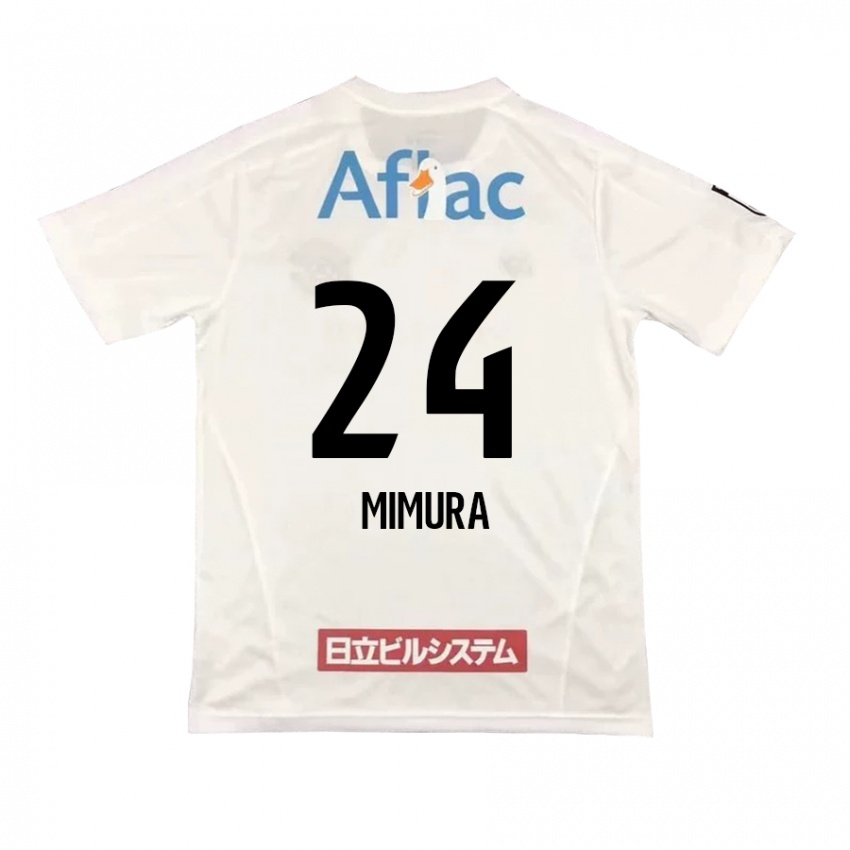 Enfant Maillot Kaname Mimura #24 Blanc Noir Tenues Extérieur 2024/25 T-Shirt Belgique