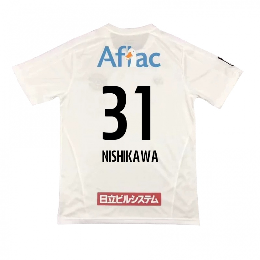 Enfant Maillot Genki Nishikawa #31 Blanc Noir Tenues Extérieur 2024/25 T-Shirt Belgique