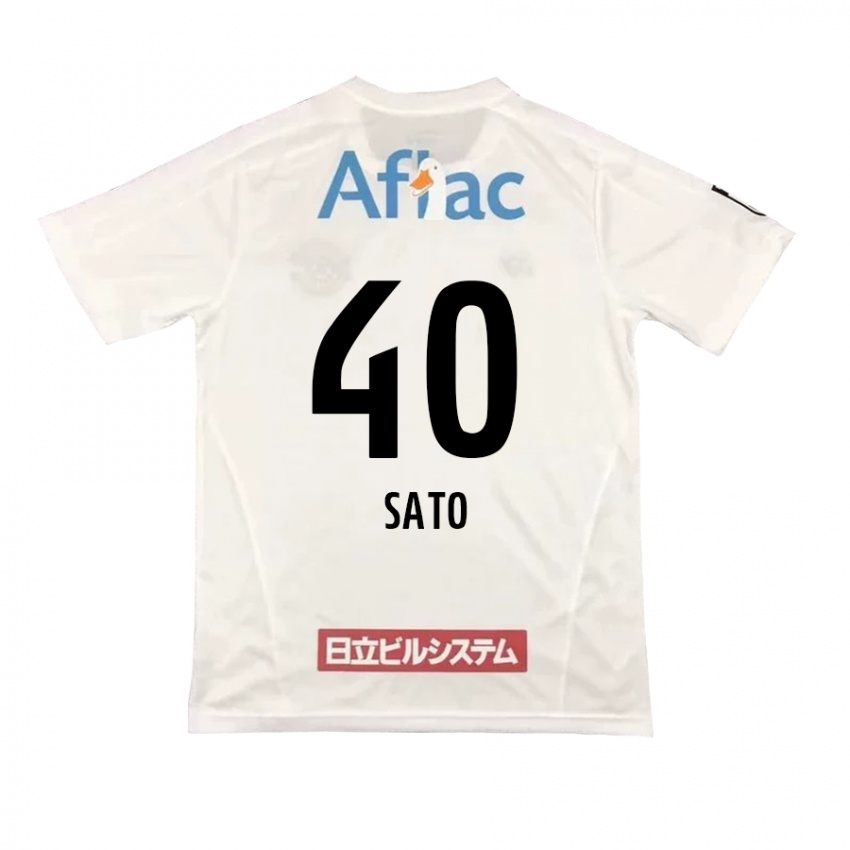 Enfant Maillot Raku Sato #40 Blanc Noir Tenues Extérieur 2024/25 T-Shirt Belgique