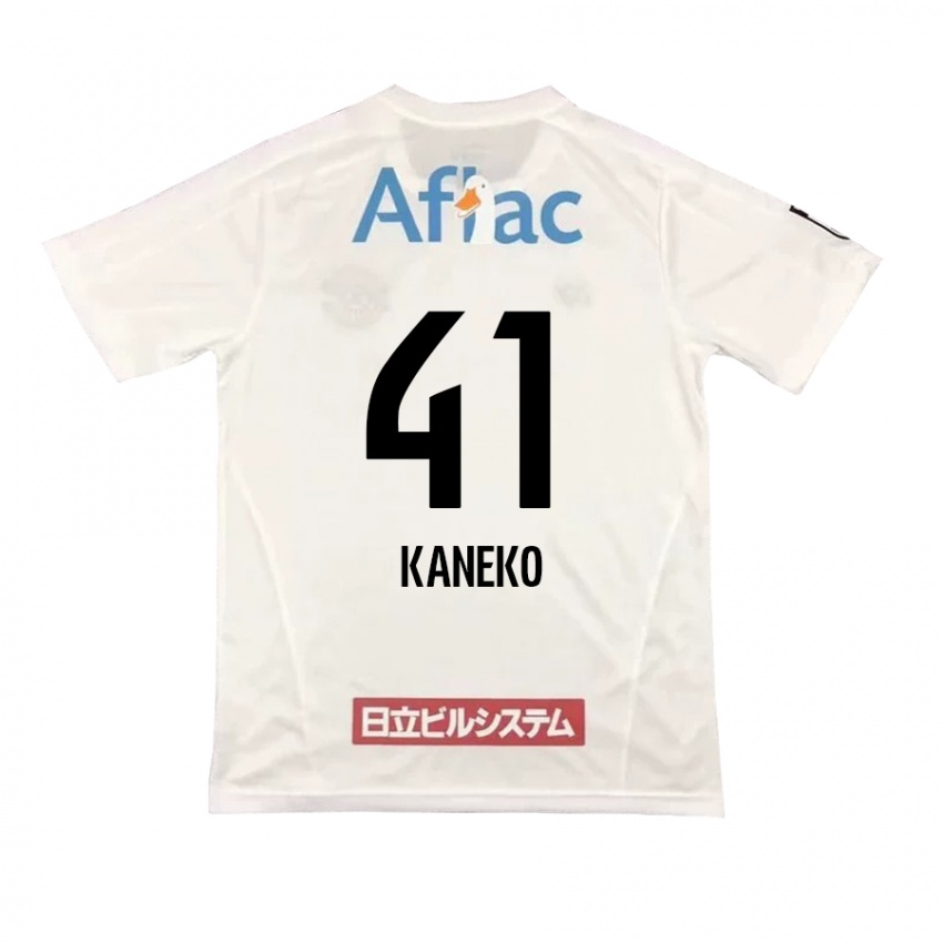 Enfant Maillot Yushin Kaneko #41 Blanc Noir Tenues Extérieur 2024/25 T-Shirt Belgique