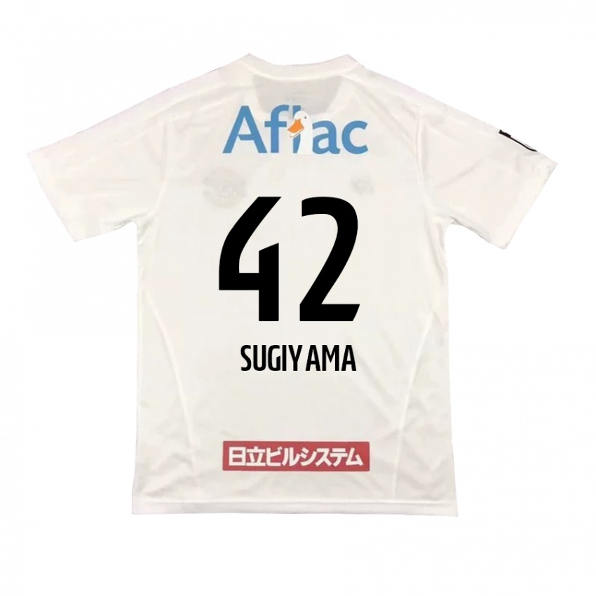 Enfant Maillot Shunnosuke Sugiyama #42 Blanc Noir Tenues Extérieur 2024/25 T-Shirt Belgique