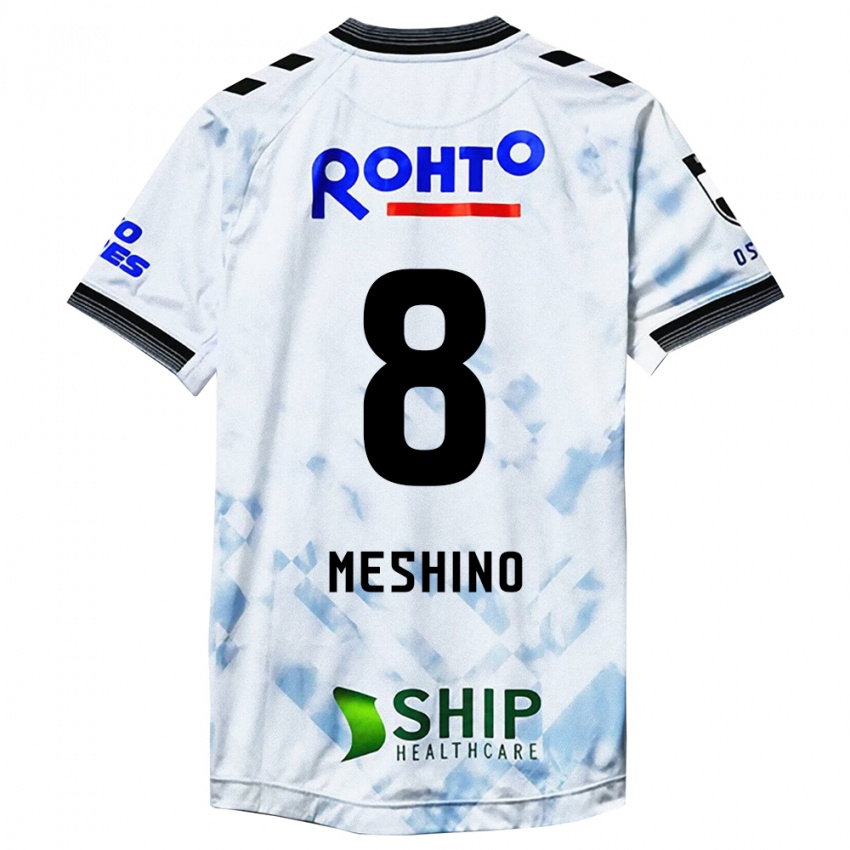 Enfant Maillot Ryotaro Meshino #8 Blanc Noir Tenues Extérieur 2024/25 T-Shirt Belgique