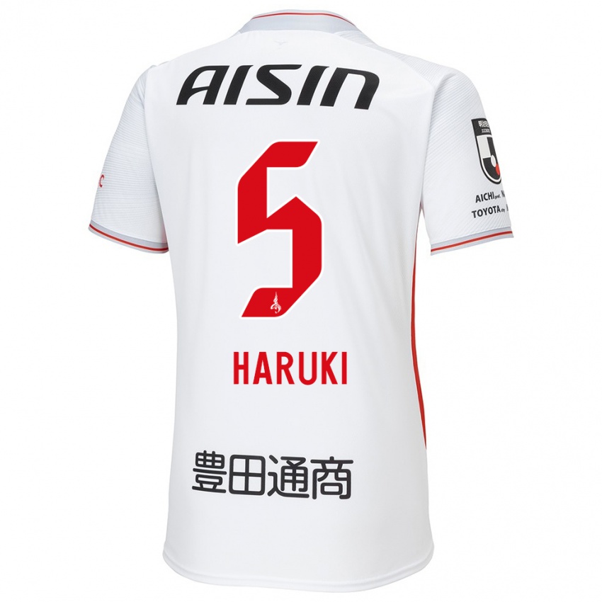 Enfant Maillot Haruki Yoshida #5 Blanc Jaune Rouge Tenues Extérieur 2024/25 T-Shirt Belgique