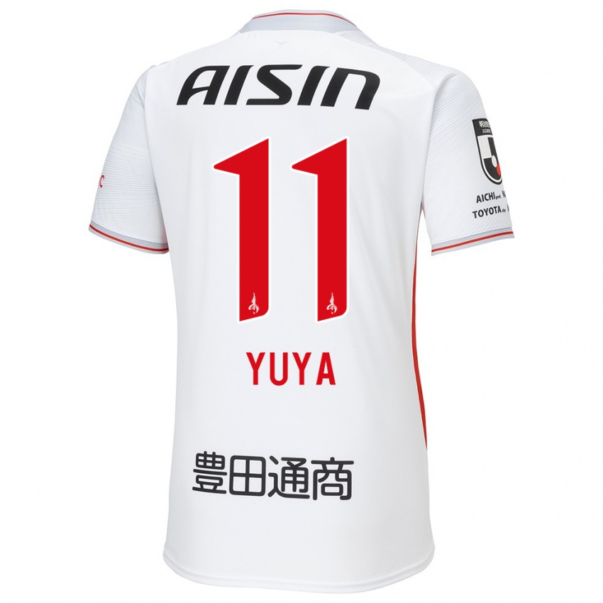 Enfant Maillot Yuya Yamagishi #11 Blanc Jaune Rouge Tenues Extérieur 2024/25 T-Shirt Belgique