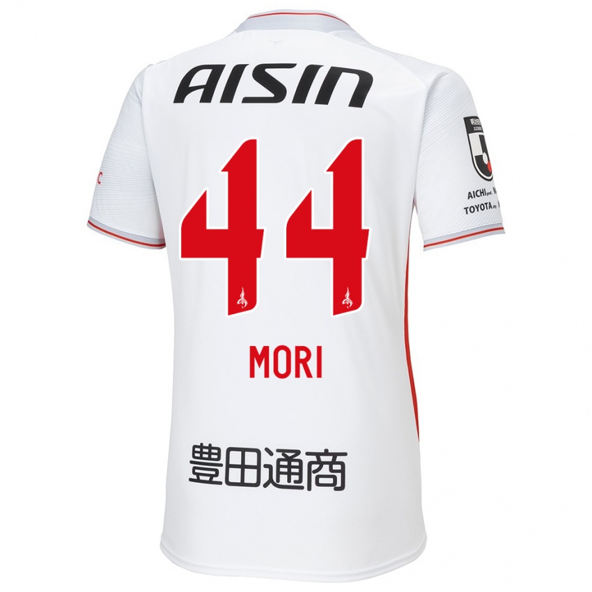 Enfant Maillot Soichiro Mori #44 Blanc Jaune Rouge Tenues Extérieur 2024/25 T-Shirt Belgique