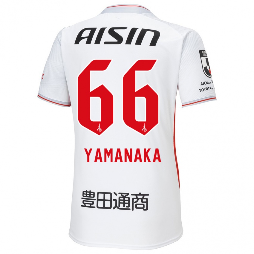 Enfant Maillot Ryosuke Yamanaka #66 Blanc Jaune Rouge Tenues Extérieur 2024/25 T-Shirt Belgique