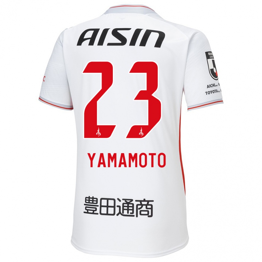 Enfant Maillot Haruki Yamamoto #23 Blanc Jaune Rouge Tenues Extérieur 2024/25 T-Shirt Belgique