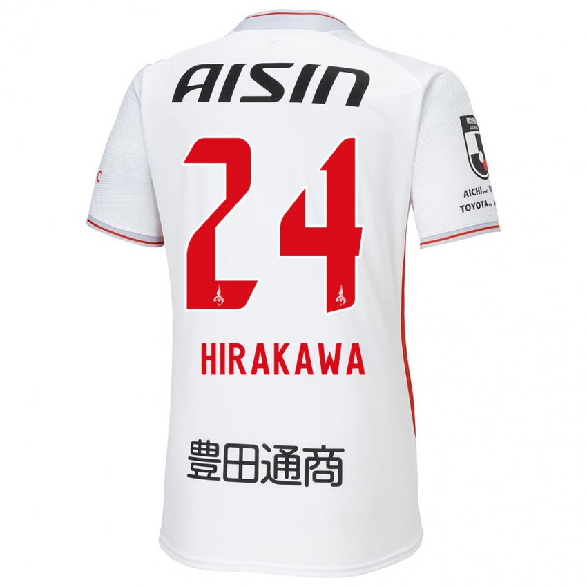 Enfant Maillot Haruto Hirakawa #24 Blanc Jaune Rouge Tenues Extérieur 2024/25 T-Shirt Belgique