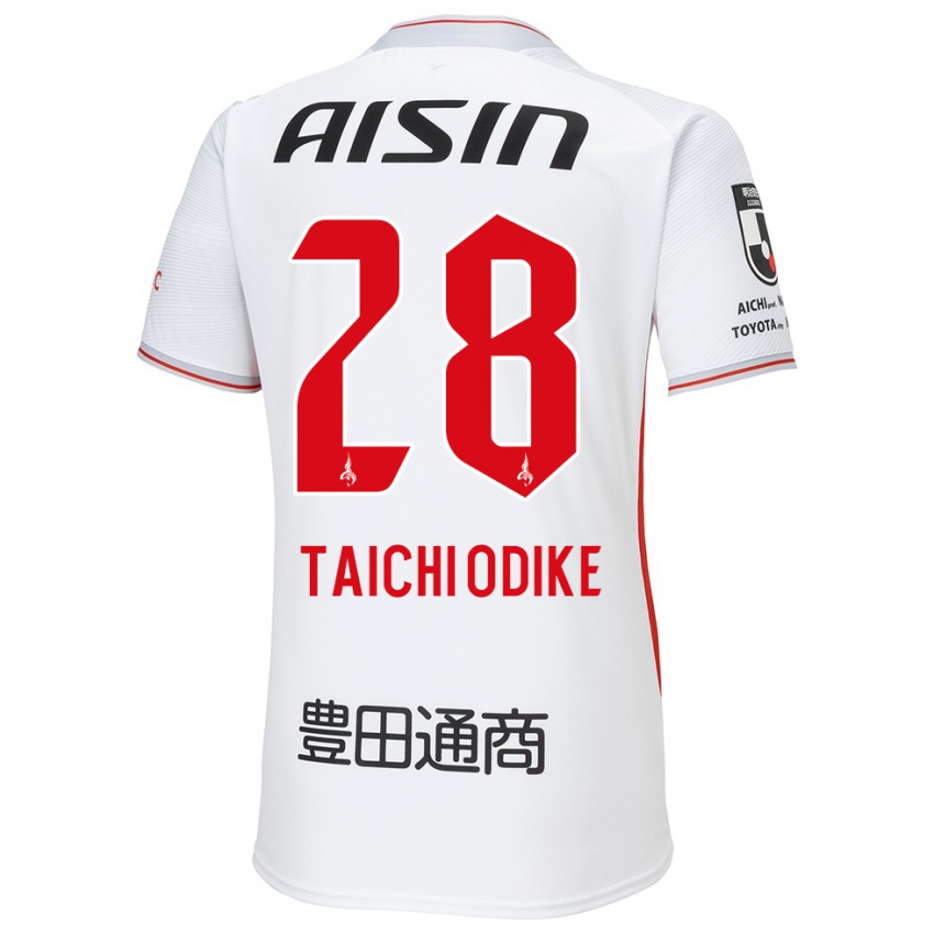 Enfant Maillot Chisom Taichi Odike #28 Blanc Jaune Rouge Tenues Extérieur 2024/25 T-Shirt Belgique