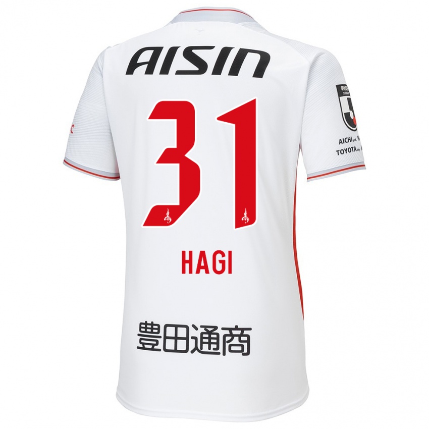 Enfant Maillot Hiroaki Hagi #31 Blanc Jaune Rouge Tenues Extérieur 2024/25 T-Shirt Belgique