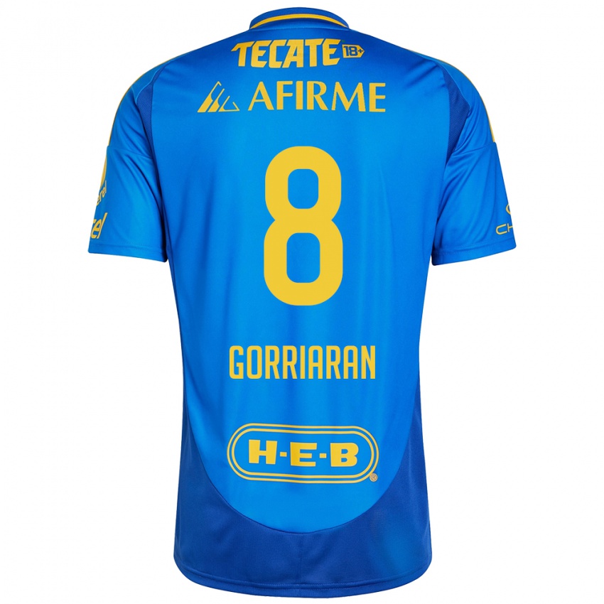 Enfant Maillot Fernando Gorriarán #8 Bleu Jaune Tenues Extérieur 2024/25 T-Shirt Belgique