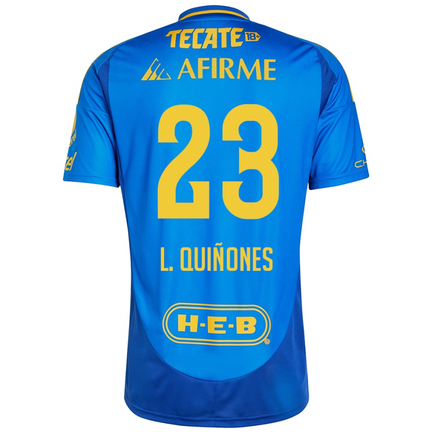 Enfant Maillot Luis Quinones #23 Bleu Jaune Tenues Extérieur 2024/25 T-Shirt Belgique