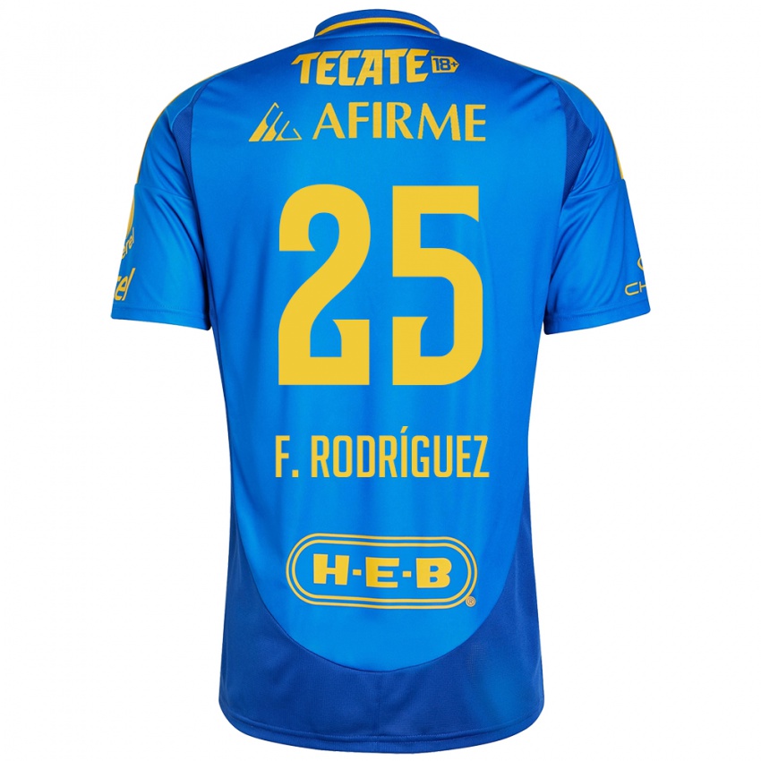 Enfant Maillot Felipe Rodríguez #25 Bleu Jaune Tenues Extérieur 2024/25 T-Shirt Belgique