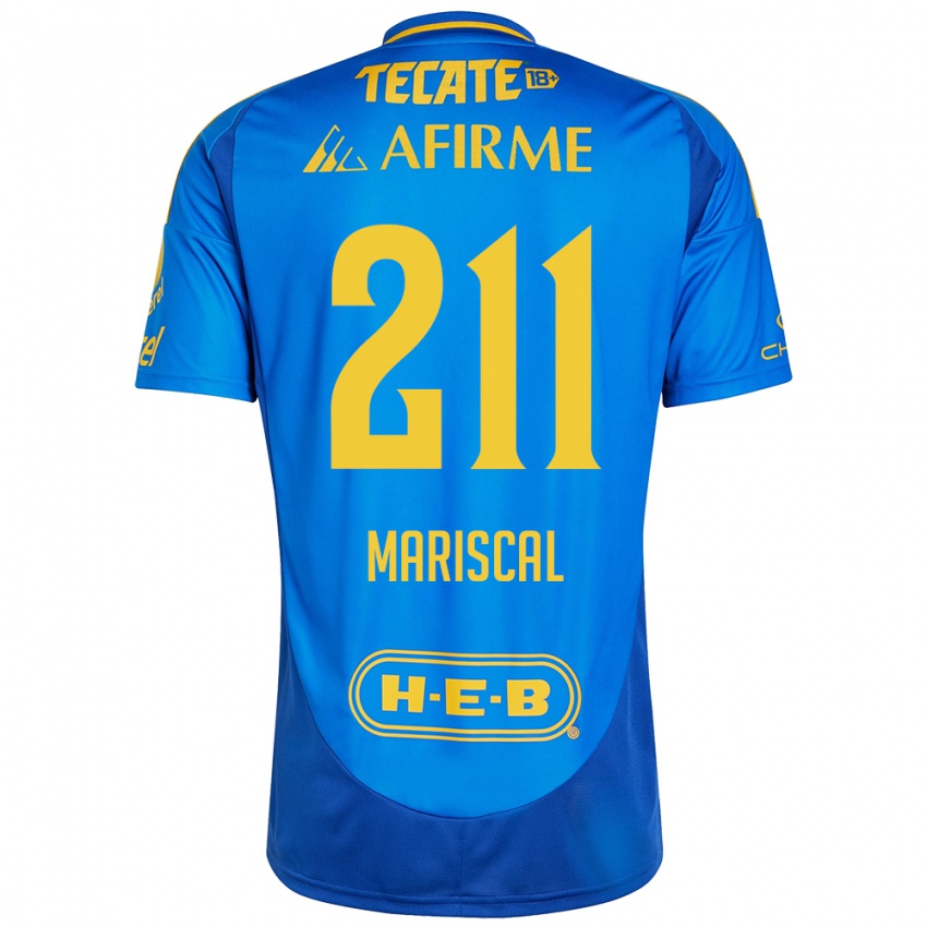 Enfant Maillot Kevin Mariscal #211 Bleu Jaune Tenues Extérieur 2024/25 T-Shirt Belgique