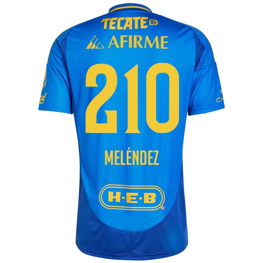 Enfant Maillot Marcelo Meléndez #210 Bleu Jaune Tenues Extérieur 2024/25 T-Shirt Belgique