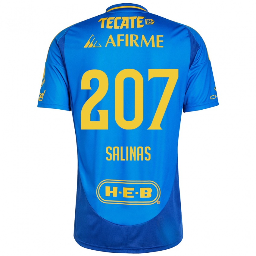 Enfant Maillot Marcelo Salinas #207 Bleu Jaune Tenues Extérieur 2024/25 T-Shirt Belgique