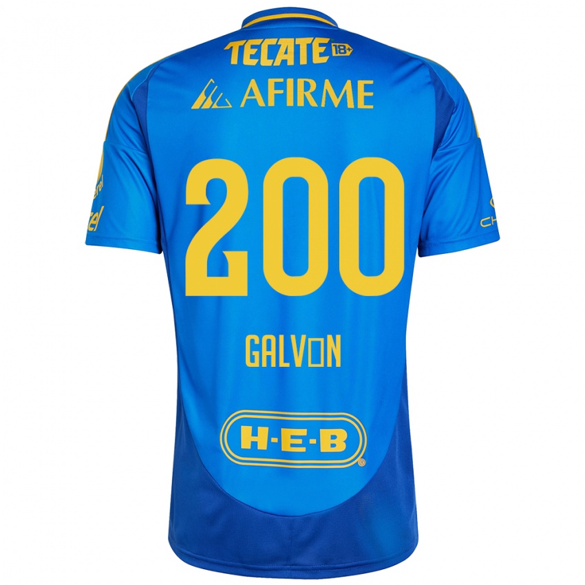 Enfant Maillot Isaias Galván #200 Bleu Jaune Tenues Extérieur 2024/25 T-Shirt Belgique