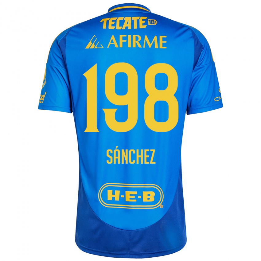 Enfant Maillot Diego Sánchez #198 Bleu Jaune Tenues Extérieur 2024/25 T-Shirt Belgique