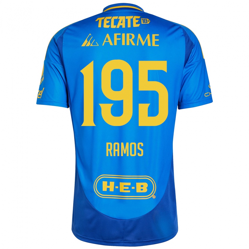 Enfant Maillot Rodrigo Ramos #195 Bleu Jaune Tenues Extérieur 2024/25 T-Shirt Belgique