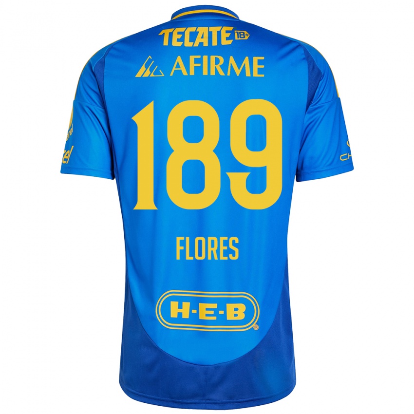 Enfant Maillot Rolando Flores #189 Bleu Jaune Tenues Extérieur 2024/25 T-Shirt Belgique